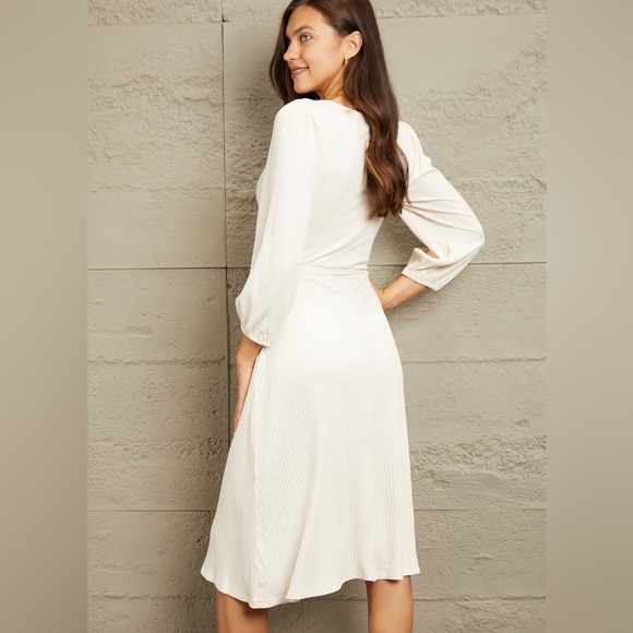 Surplice Flare Ruching Dress - Picture 5 of 11